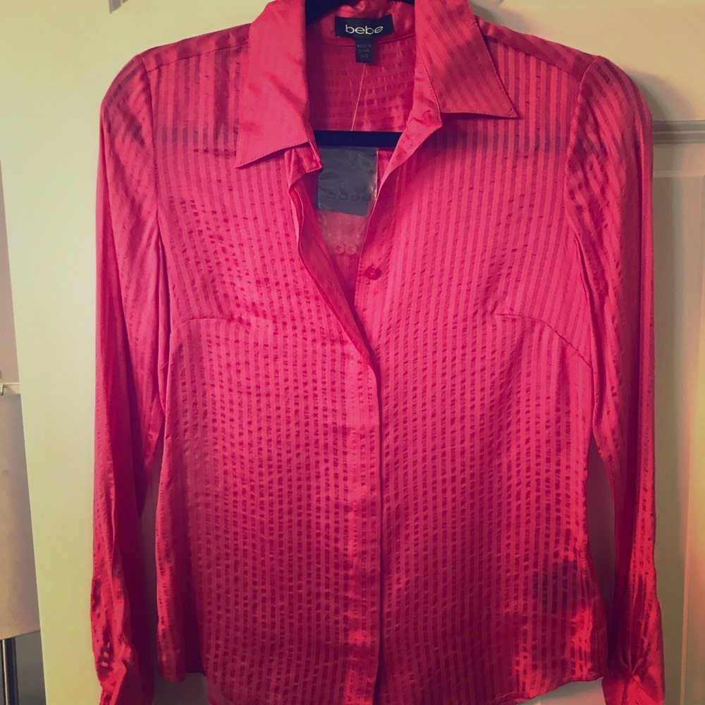 Bebe hot pink blouse xs